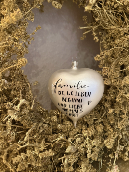 Handbeschriftete Weihnachtskugel - Herz